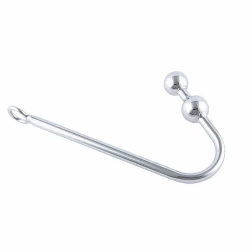 Anal Hooks Pleasurable Steel Two Balls Anal Stainless 4417 Hook 1012